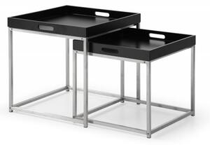 Konferenční stolek Elements set 2ks černá s podnosy