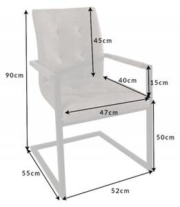 Židle OXFORD antik taupe mikrovlákno s područkami Nábytek | Jídelní prostory | Jídelní židle | Konzolové