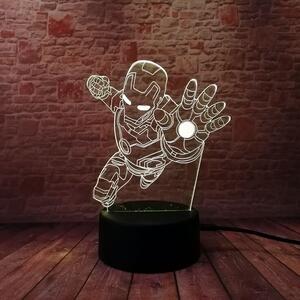 3D LED Lampička Iron Man postava