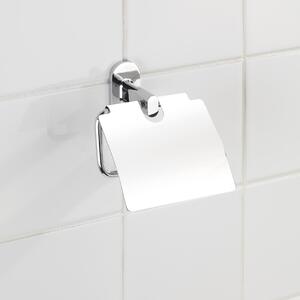 WENKO Držák WC papíru BEZ VRTÁNÍ PowerLoc RICO kovově lesklý 14x14x7 cm