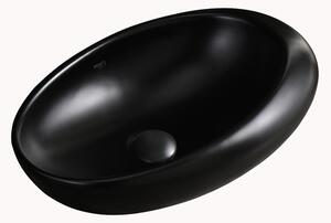 BPS-koupelny Keramické umyvadlo na desku HYD-EA-MTB-490 49x31 cm, černé matné