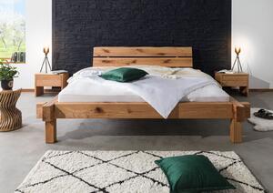 Dubová postel JANGALI, 140x200, přírodní olejovaná