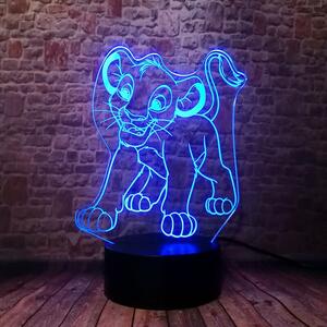 3D LED Lampička Simba Lví král