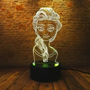 3D LED Lampička Elsa Ledové království