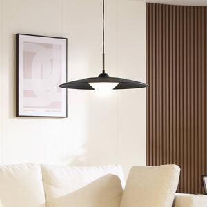 Závěsné svítidlo Lucande LED Foco, pískově černá, kov, Ø 50 cm