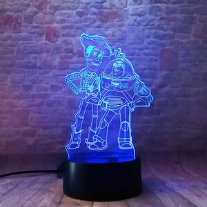 3D LED Lampička Buzz a Woody Toy Story