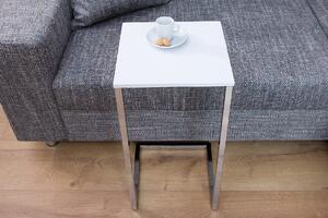 Noble Home Odkládací stolek Cesiro, 60 cm, bílá, stříbrná