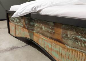 INDUSTRY Stará dřevěná postel, 140x200, vícebarevně lakovaná