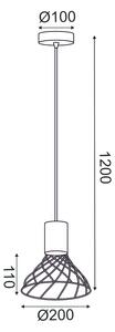 ACA DECOR Závěsné svítidlo TORNADE, průměr 20 cm