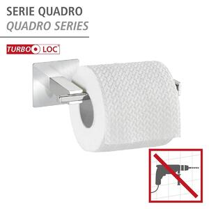 WENKO Držák WC papíru BEZ VRTÁNÍ TurboLoc QUADRO kovově lesklý 7x17x7 cm