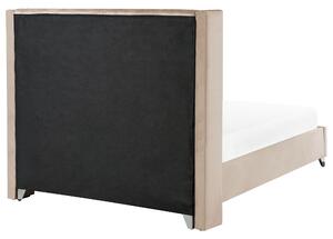 Béžová čalouněná postel s rámem LUBBON 180 x 200 cm