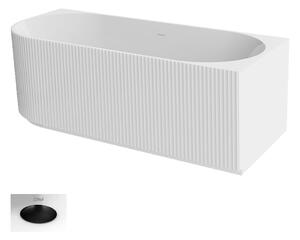 Besco Akrylátová volně stojící vana Denaya 150x75 (170x80) Rozměry (cm): 150x75, Typ a barva výpustě: Click-Clack se šterbinovým přepadem, černá mat, Orientace: Pravá