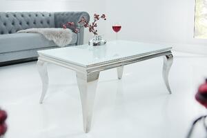 Konferenční stolek Royal, 100 cm, bílý, stříbrný