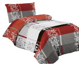 Bavlissimo 2-dílné povlečení ornamenty bavlna/mikrovlákno rezavá šedá 140x200 na jednu postel