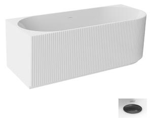 Besco Akrylátová volně stojící vana Denaya 150x75 (170x80) Rozměry (cm): 150x75, Typ a barva výpustě: Click-Clack se šterbinovým přepadem, grafit, Orientace: Levá