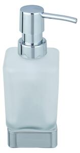 Samodržící skleněný dávkovač mýdla v leskle stříbrné barvě 200 ml Genova – Wenko