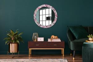 Kulaté dekorační zrcadlo na zeď Pivoňky květin