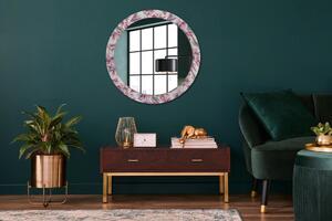Kulaté dekorační zrcadlo na zeď Pivoňky květin