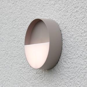 Nabíjecí venkovní nástěnné světlo Meg LED, písková barva, Ø 15 cm