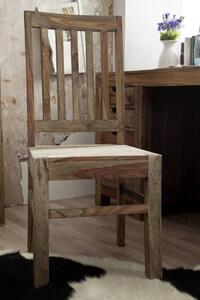 GREY WOOD Jídelní židle dřevěná - mřížované opěradlo, palisandr