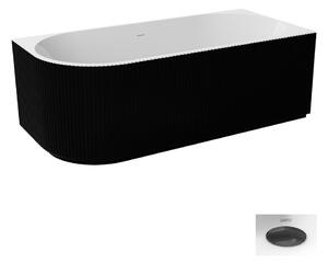 Besco Akrylátová volně stojící vana Denaya BW 150x75 (170x80) Rozměry (cm): 150x75, Typ a barva výpustě: Click-Clack se šterbinovým přepadem, grafit, Orientace: Pravá