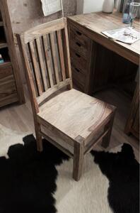 GREY WOOD Jídelní židle dřevěná - mřížované opěradlo, palisandr