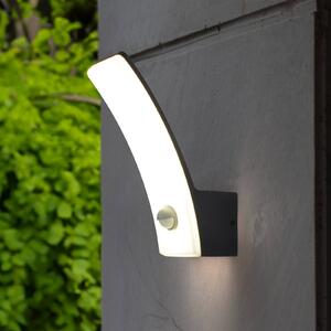 Venkovní nástěnné svítidlo LED Cairo, antracit, plast, senzor