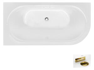 Besco Akrylátová volně stojící vana Avita A-Line CC/SP 150x75 (160x75, 170x75), s přepadem Rozměry (cm): 160x75, Typ a barva výpustě: Alcaplast Click-Clack se šterbinovým přepadem, zlatá, Orientace: Levá