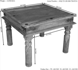 CASTLE Konferenční stolek 60x60 cm, palisandr