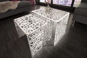 Noble Home Konferenční stolek Abus sada 2 ks, slitina, stříbrná