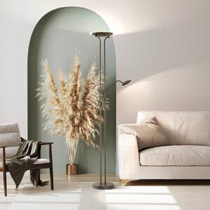 FISCHER & HONSEL LED stojací lampa Tallri, černá, 180 cm, 2 světla, kov,, stmívatelný, Černá, Obývací pokoj / jídelna, kov, Moderní