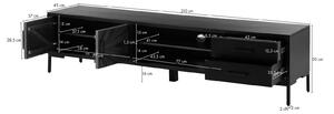 SUNNY TV-deska Palisandr 210x45x50 černá, lakovaná