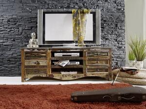 OLDTIME TV stolek 160x60 cm, staré dřevo