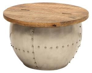 Konferenční stolek ARMOR, kov, mangové dřevo, přírodní
