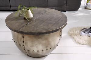 Noble Home Konferenční stolek ARMOR, kov, mangové dřevo