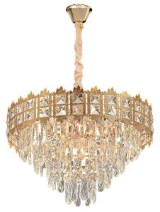 Toolight Toolight, křišťálové závěsné svítidlo 60cm, 8xE14, G049-CP, zlatá, OSW-08943