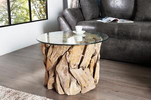 Noble Home Přírodní konferenční stolek NARI I, dřevo/sklo, 50cm