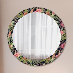 Kulaté dekorační zrcadlo Hibiscus Flowers