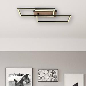 Stropní svítidlo Colli LED, šířka 49 cm, tmavé dřevo, dřevo