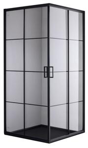 BPS-koupelny Čtvercový sprchový kout HYD-SK32B 90x90 černý/transparent - bez vaničky