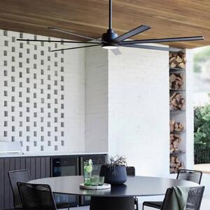 Beacon Lighting Stropní ventilátor se světlem Atlanta black DC silent, stmívatelný, Černá, Obývací pokoj / jídelna, Hliník, Moderní
