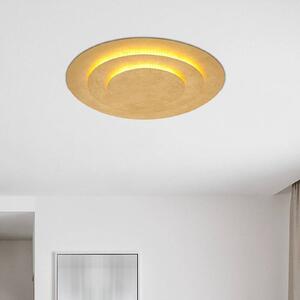 Globo Stropní svítidlo Heda LED, Ø 49 cm, zlatá barva, kov, Mosaz / zlato, Obývací pokoj / jídelna, kov, Moderní