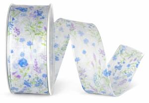 Stuha taftová WILDFLOWER MEADOW Light Blue 40mm x 20m