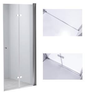 BPS-koupelny Zalamovací otočné sprchové dveře HYD-JSD01E 120 chrom/transparent pro instalaci do niky - bez vaničky