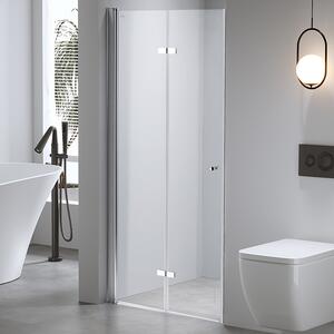BPS-koupelny Zalamovací otočné sprchové dveře HYD-JSD01C 100 chrom/transparent pro instalaci do niky - bez vaničky