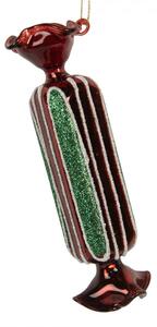 Červená skleněná vánoční ozdoba – 4x15 cm