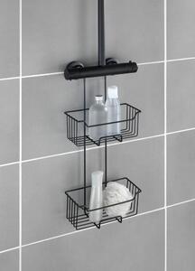 Černá závěsná koupelnová polička z nerezové oceli Milo – Wenko