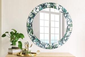 Kulaté dekorační zrcadlo Modré palmy
