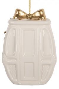 Bílá porcelánová vánoční ozdoba – 5x4x11 cm