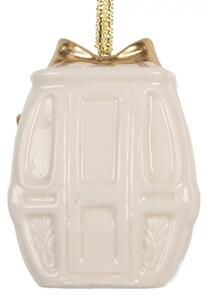 Bílá porcelánová vánoční ozdoba – 5x4x6 cm